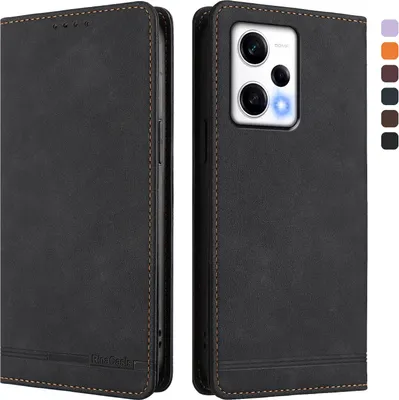 Obrázek produktu pro Pouzdro pro Xiaomi Poco X5 Pro/Redmi Note 12 Pro 5G, retroPolyuretankožené flip pouzdro s stojánkem a přihrádkami na karty Černý