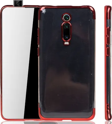 Immagine prodotto di Custodia protettiva in silicone trasparente rosso per Xiaomi Mi 9T. Realizzata in TPU, offre protezione per la parte posteriore del telefono