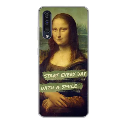 Produktbild von MuchoWow® Handyhülle Schutzhülle Hülle für Samsung Galaxy A50 Mona Lisa - Zitat - Da Vinci Silikon Softcase Handy Hülle - Mobiltelefonhülle
