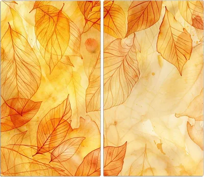Produktbild von Spritzschutz Herdabdeckplatte Schneidebrett aus Glas Herbstblätter 2-Teilig (60x52cm)