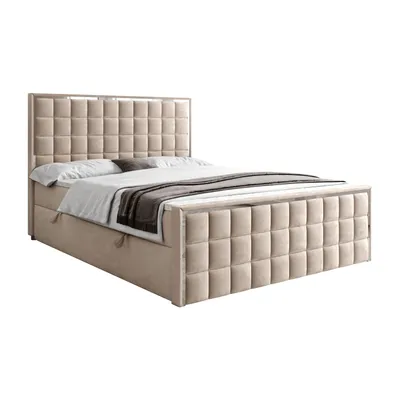 Productafbeelding van Continentale bed ISADORA II SILVER met bedlade, 140 x 200, Royal Velvet 170