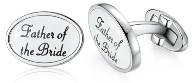 Imagen del producto de Gemelos ovalados para boda, diseño "Honey Bear", ideales como regalo para el novio, fabricados en acero inoxidable