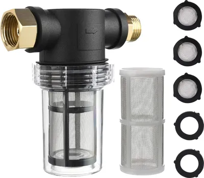 Produktbild von Gartenschlauchfilter für Hochdruckreiniger-Wasserzulauf, Inline-Sedimentfilter mit 40-Mesh-Sieb, zusätzliches 100-Mesh-Sieb