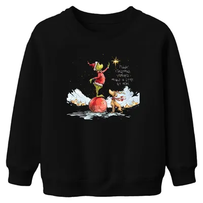 Produktbild von Maybe Christmas means a little more Grinch Weihnachten Ornament Uni Kinder Sweatshirt Pullover, Schwarz, 116