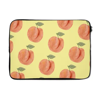 Produktbild von MuchoWow® Laptop Hülle 13 Zoll Pfirsiche - Obst - Gelb Laptoptasche - Laptophülle - Sleeve - Rundumschutz