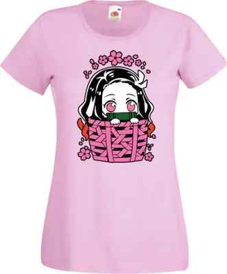 Zdjęcie produktu dla Koszulka Damska Anime Manga Demon Anime Slayer Nezuko Kamado 06, Lady 2XL / Jasnoróżowy
