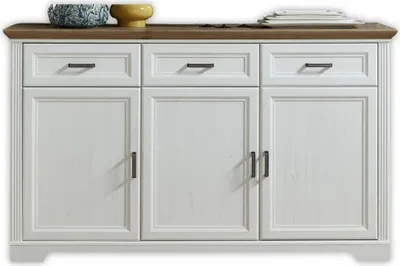 Produktbild von Sideboard Samine 3 Schubladen 3 Türen - weiß/Eiche