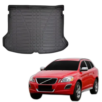 Produktbild von SCOUTT | Kofferraumwanne Laderaumwanne Kompatibel mit Volvo XC60 2008-2016, mit Hoher Rand, Kofferraum-Schutzmatte, Geriffelt, Aufrollbar, Schwarz