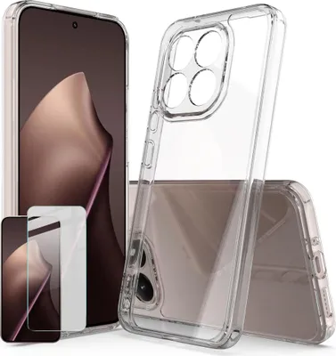 Produktbild von TPU Hülle + Schutzglas für Xiaomi 15T Pro 5G 9H Glas Schutz Bundle Transparent
