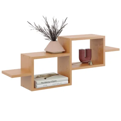 Produktbild von Modernes Regal unter Dachschrägen in Erle – Wandregal Hängeregal für Wohnzimmer, Büro und Schlafzimmer