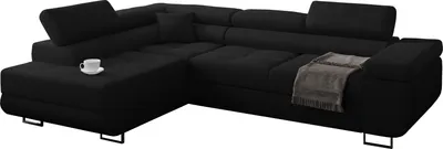 Produktbild von MINIO Polsterecksofa mit Ausklappfunktion und Stauraum MANILA INARI Links | dunkel Grau / Schwarzes