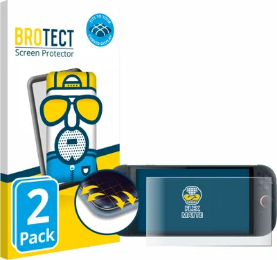 Produktbild von 2x BROTECT Fullscreen Schutzfolie für Nintendo Switch 2 Displayschutz Folie Fullcover Matt Entspiegelungsfolie