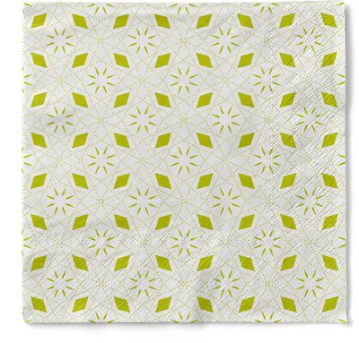Produktbild von Tissue Serviette Mia in ApfelGrün, 3-lagig, 33 x 33 cm, 100 Stück - Mank - Ornamente Rauten