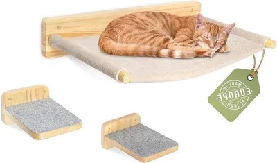 Produktbild von Famanu Katzenklimwand - Grüne Extra Große Hängematte - Stabile Kletterwand für Katzen