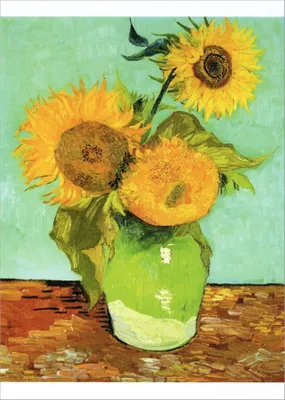Produktbild von Kunstkarte Vincent van Gogh "Drei Sonnenblumen in einer Vase"