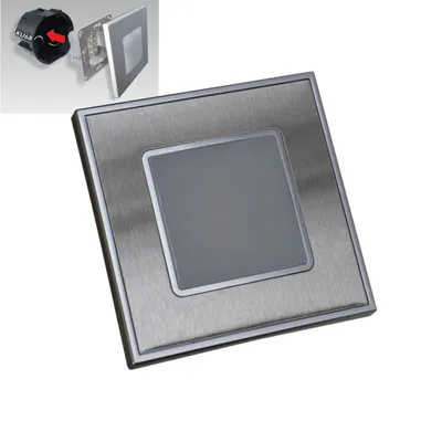 Produktbild von LED Stufenbeleuchtung 1W,60lm,4000K, Kunststoff satiniert/Edelstahl L: 86, B: 35, H: 86