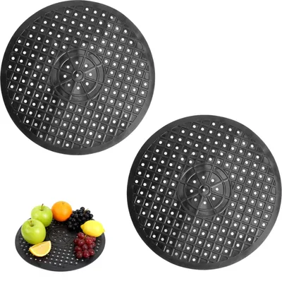 Produktbild von Spülbeckeneinlage - Rutschfeste Gummi-Abtropfmatte - Spülbeckenschutz für die Küche - 2er-Set Ø31cm Schwarz
