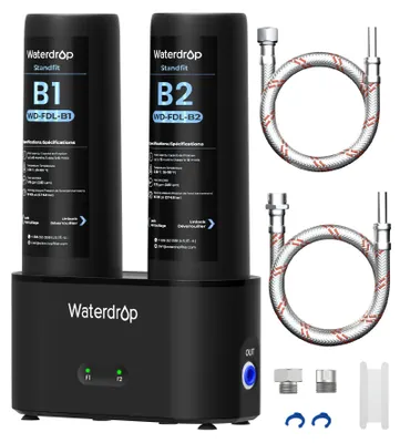 Untertisch-Wasserfilter, 6-stufig, Doppelfiltration, schwarz