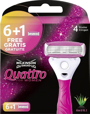 Zdjęcie produktu dla Wilkinson Sword Quattro, maszynka do golenia dla kobiet, 7 szt