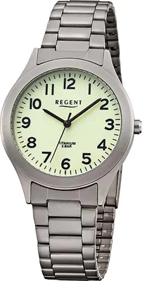 Produktbild von Regent Titan Herren Uhr Armbanduhr Quarz grau Titan-Uhren D2URF1294
