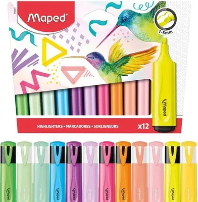 Produktbild von Maped Fluo Peps Textmarker Mix Farbe 6 fluo+6 pastell Karton Etui 740901