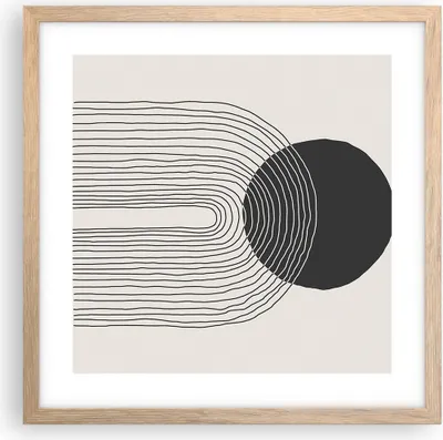 Produktbild von Gerahmtes Poster - Rahmen in heller Eiche - Boho Abstraktion Geometrie - 40x40 cm - Wand Bild - Wanddeko - Wandbilder - Kunstposter - Wandposter - Bilderrahmen - Bilder - Kunstdruck - P2NAC40x40-4747