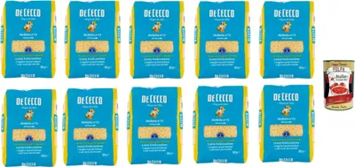 Produktbild von De Cecco Stellette N°75, 100% Italienisch Pasta Nudeln 10x 500g + Italian Gourmet Polpa 400g