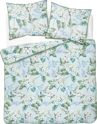 Produktbild von Bettwäsche, Perkalbettwäsche, mit Paspel, elegant 160x200 5589a Blau, Blumen