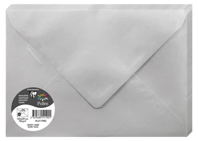 Produktbild von Clairefontaine Umschlag C5 Pollen 120g silber