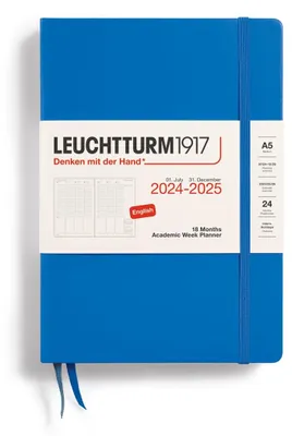 Produktbild von LEUCHTTURM1917 370729 Akademischer Wochenplaner Medium (A5) 2025, 18 Monate, Sky