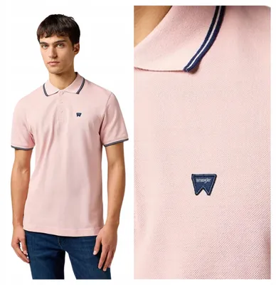 Immagine prodotto di Wrangler | Polo da uomo, colore rosa argento, vestibilità regular, cotone, taglia XL. Polo classico, adatto per l'ufficio, il tempo libero, l'estate, in stile casual ed elegante. Maglia