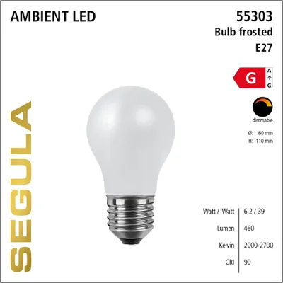 Produktbild von SEGULA LED Glühlampe Ambient matt E27 6,2W 2000-2700K dimm
