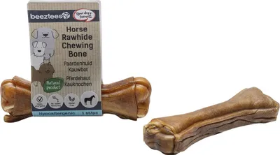 Produktbild von Beeztees Hundesnack Pferdehaut Kauknochen, Maße: 10 cm - 30 g