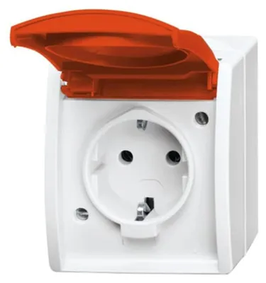 Zdjęcie produktu dla Busch-Jaeger 4011395094709, Typu F, 2P+E, Czerwony, Biały, IP44, 250 V, 16 A