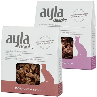 Produktbild von Ayla Delight Putenherzen Leber 2x28g Gefriergetrockneter Leckerli für Katzen 100% Fleisch