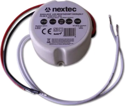 Produktbild von 729 LED Netzteil rund 230 Volt auf 12 Volt 15 Watt = 1,25 Amp. IP20