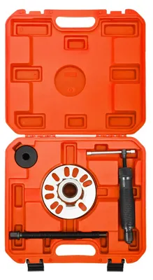 Image de Extracteur hydraulique de moyeu de roue - Kit - 10 t - Pompe manuelle - Pour voitures, camions, SUV - 4/5 trous, entraxe 9,6–12,5 cm - Rouge