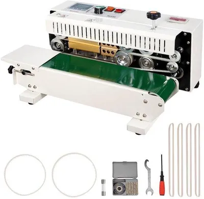 Productafbeelding van Bandverzegelingsmachine - Folie lasapparaat - Zakken Sluiten - Digitale Temperatuurcontrole - 6-12 mm Lasbreedte - Zilver