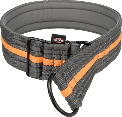 Produktbild von Trixie Fusion Zug-Stopp-Halsband, extra breit - grafit/papaya - 48-58 cm/50 mm