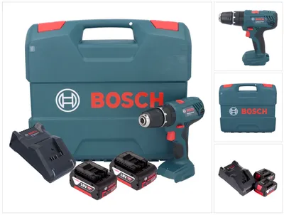 Zdjęcie produktu dla Akumulatorowa wiertarko-wkrętarka udarowa Bosch GSB 18V-21 18 V 55 Nm + 2x akumulator 4,0 Ah + ładowarka + walizka L