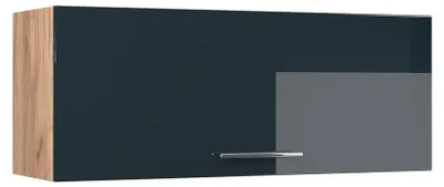 Image de Elément haut de cuisine Vicco Fame-Line Bleu foncé brillant/Chêne de force doré 100cm, Model 61582