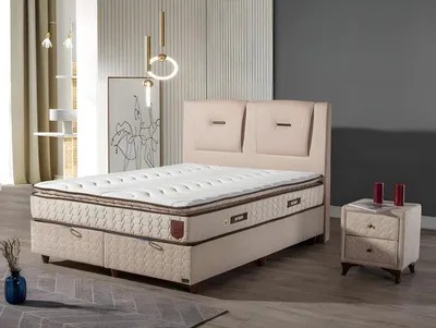 Obrázek produktu pro postel se skříňovou pružinou a moderním čelem Elegantní design pro pohodlí