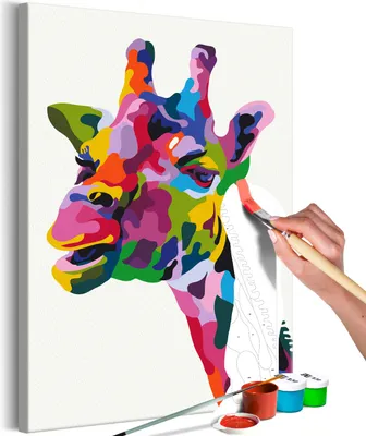 Produktbild von Vlies Malen nach Zahlen - Colourful Giraffe 40x60 cm Tiere n-A-0912-d-a