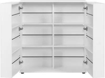 Produktbild von Schuhschrank "Logu" in weiß 100 x 110 cm, aufklappbar für 24 Paar Schuhe