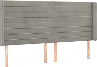 Produktbild von vidaXL Kopfteil mit Ohren Hellgrau 163x16x118/128 cm Samt