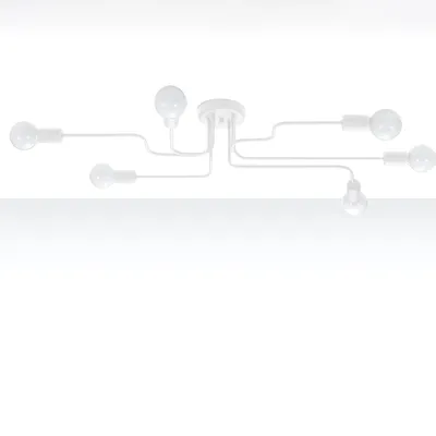 Image de Lustre VECTOR 6 blanc 6xE27 15W acier 15.5x64x80cm Sollux Lighting