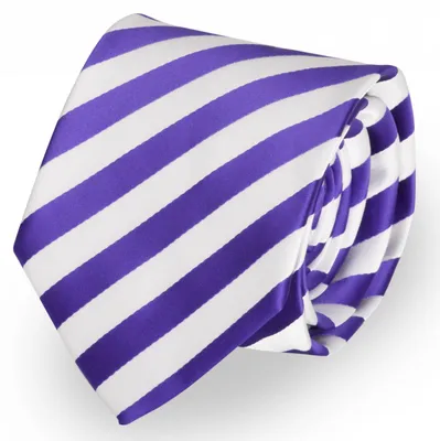 Produktbild von Fabio Farini - 1 Stück verschiedene Herren Krawatten - klassische Streifen Schlips in 8cm Breit (8cm), Weiß/Violett