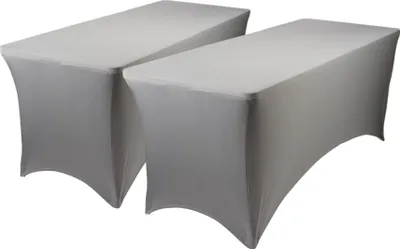 Produktbild von Rechteckige Elasthan-Tischdecken – 180 cm – Grau