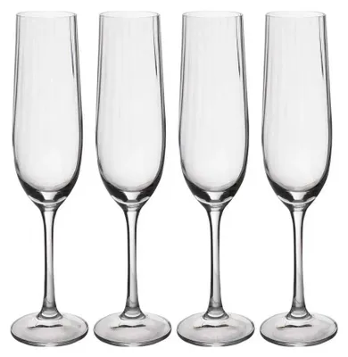 Produktbild von Mikasa Treviso Gläser de Kristall, 190 ml, Set de 4 bleifreie, Sektgläser de mit geriffeltem Effekt für Feierlichkeiten.