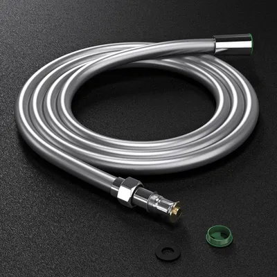Image de doporro Flexible de douche 2.0m tuyau lisse 200cm flexible gris 2M pour douchette pommeau de douche